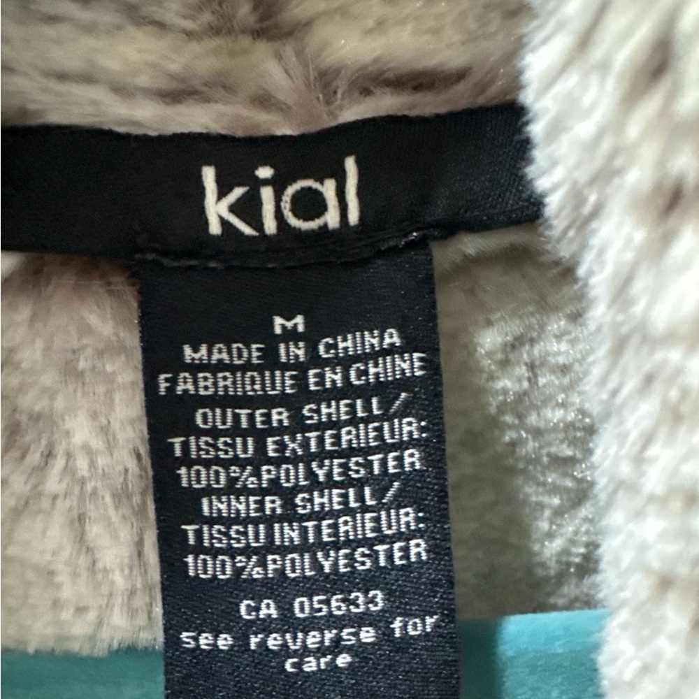 Kial Brown Open Front Cozy Plush Jacket Suede-Look Soft Coat - Picture 7 of 7